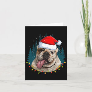 Bulldog Wearing Santa Hat Xmas - Bulldog Lover Chr Card