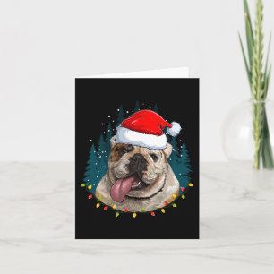 Bulldog Wearing Santa Hat Xmas - Bulldog Lover Chr Card