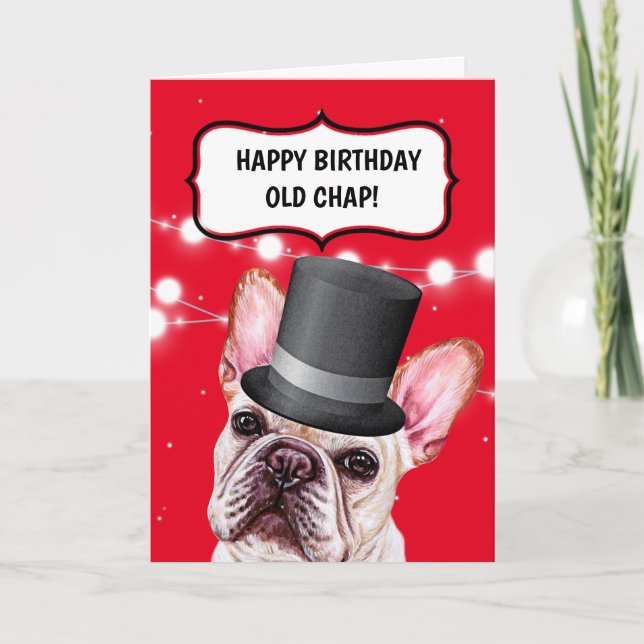 Bulldog wearing top hat British old chap humor Card (Front)