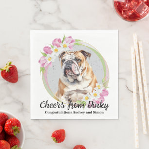 Bulldog Wedding Napkins With Dogs Photo