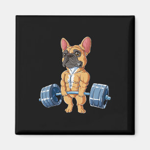 Bulldog Weightlifting Fawn Deadlift Fitness Gym Fu Magnet