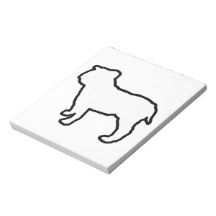 Bulldog White SIlhouette Notepad