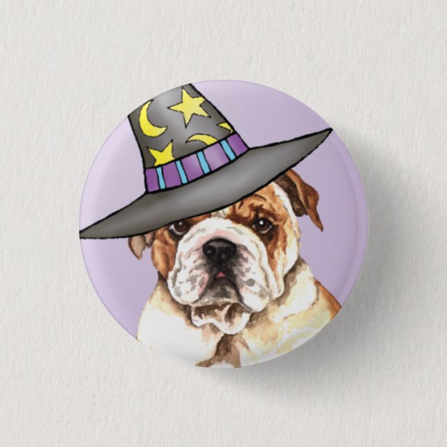 Bulldog Witch 3 Cm Round Badge (Front)