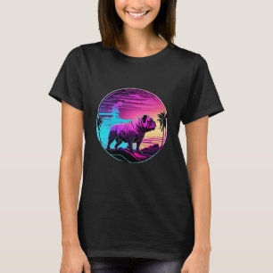 Bulldog with a Nostalgic 80s Retrowave Aesthetic T-Shirt
