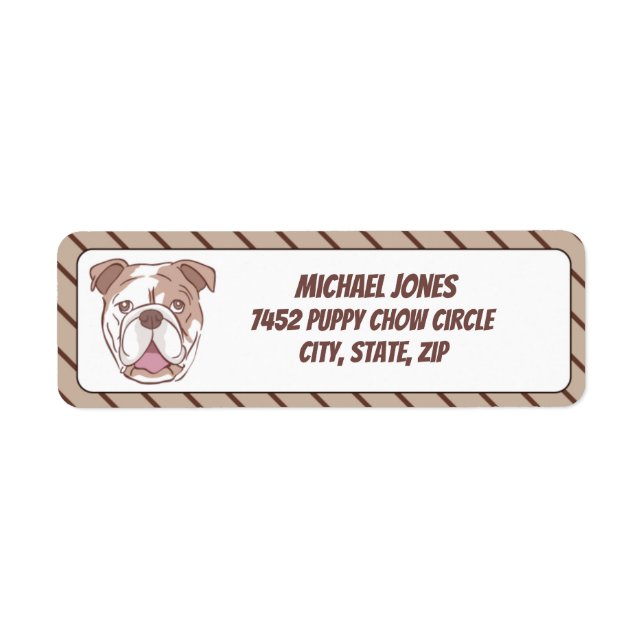Bulldog with Brown Diagonal Stripes (Front)