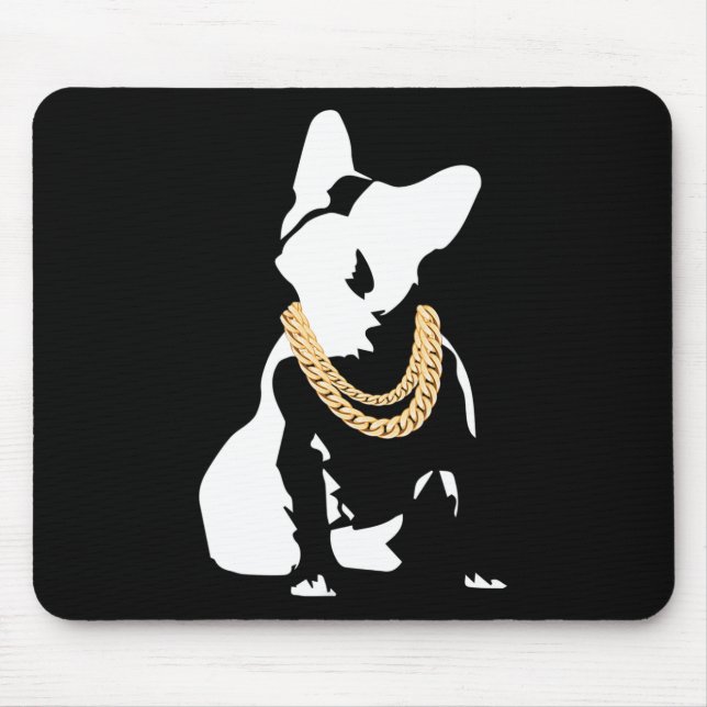 Bulldog With Gold Necklace  Mouse Pad (Front)