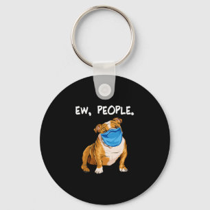 Bulldog With Mask  Key Ring