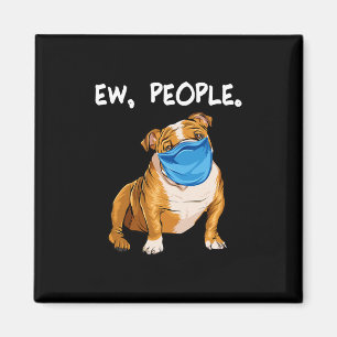 Bulldog With Mask  Magnet