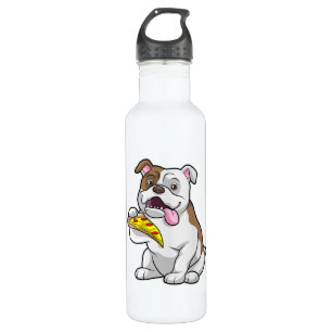 Bulldog with Piece of Pizza 710 Ml Water Bottle
