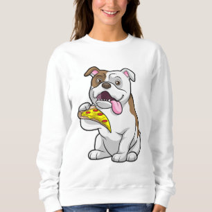 Bulldog with Piece of Pizza Sweatshirt
