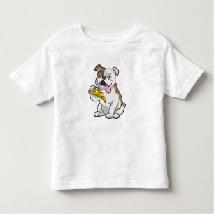 Bulldog with Piece of Pizza Toddler T-Shirt