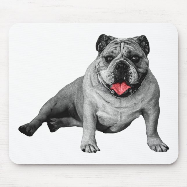 Bulldog with Red-Flecked Charm Mouse Pad (Front)