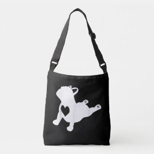 Bulldog Yoga Pose Love Heart Workout Gift Crossbody Bag