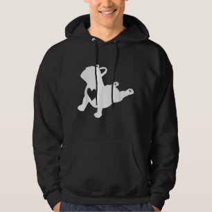 Bulldog Yoga Pose Love Heart Workout Gift Hoodie