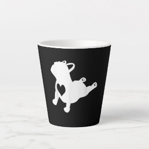 Bulldog Yoga Pose Love Heart Workout Gift Latte Mug