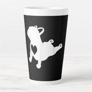 Bulldog Yoga Pose Love Heart Workout Gift Latte Mug