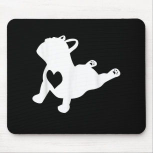 Bulldog Yoga Pose Love Heart Workout Gift Mouse Pad