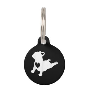 Bulldog Yoga Pose Love Heart Workout Gift Pet Tag