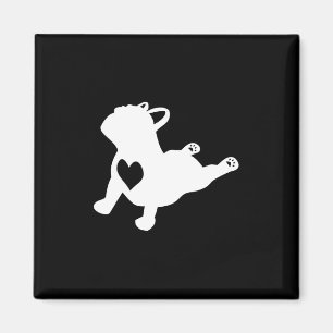 Bulldog Yoga Pose With Heart Of Love French Gift Magnet