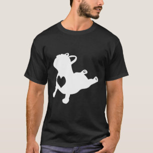 Bulldog Yoga Pose With Heart Of Love French Gift T-Shirt