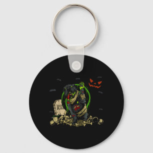 Bulldog Zombie Dog Funny Zombie Dog Halloween Key Ring