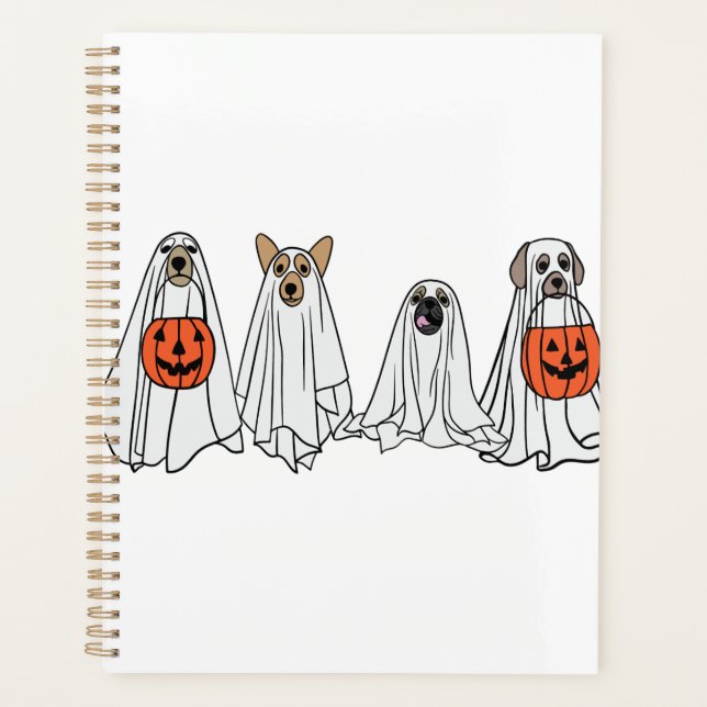 Bulldog Zombie Halloween Costume Dog Lover Puppy P Planner (Front)