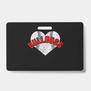 Bulldogs Baseball Softball High School Team Gifts ID Badge