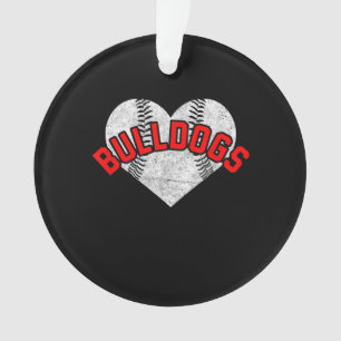 Bulldogs Baseball Softball High School Team Gifts Ornament