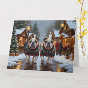 Bulldogs Christmas Snow Holiday Card