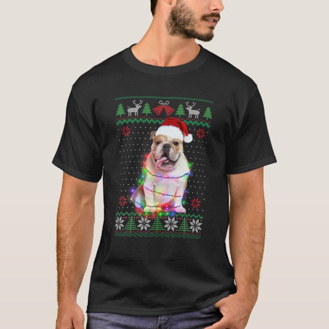 Bulldogs Dog Ugly Sweater Christmas Puppy Dog Love (Front)
