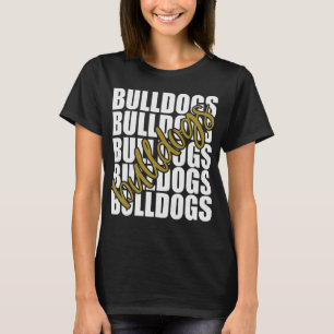 Bulldogs Gold School Sports Fan Team Spirit T-Shirt
