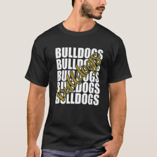 Bulldogs Gold School Sports Fan Team Spirit   T-Shirt