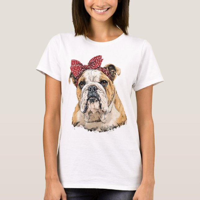 Bulldogs Mascot – Fierce and Fearless Team Spirit  T-Shirt (Front)