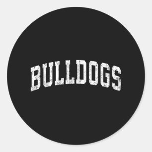 Bulldogs Mascot Vintage Athletic Sports Name Desig Classic Round Sticker