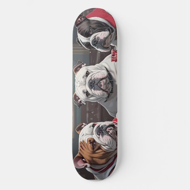 Bulldogs playing poker skateboard (Front)