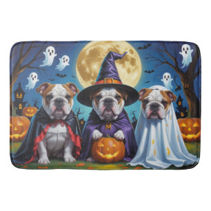 Bulldogs Pumpkin Halloween Funny Bath Mat