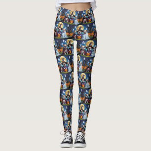 Bulldogs Pumpkin Halloween Funny  Leggings