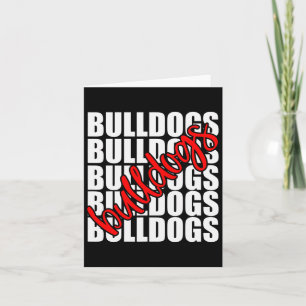 Bulldogs Red School Sports Fan Team Spirit  Card