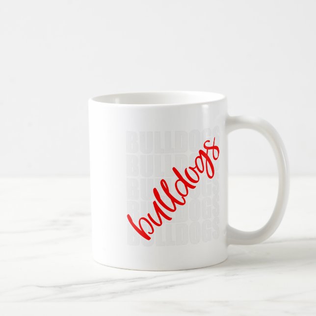 Bulldogs Red School Sports Fan Team Spirit  Coffee Mug (Right)