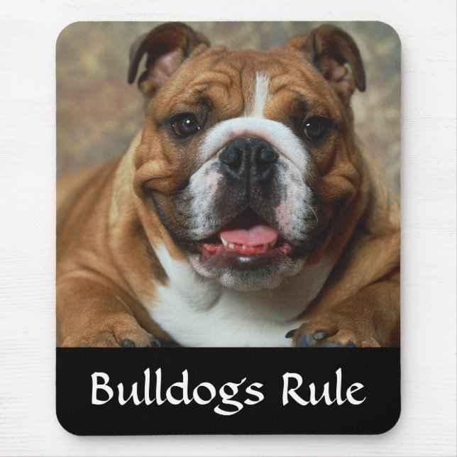 Bulldogs Rule English Bulldog Portrait  Mousepad (Front)