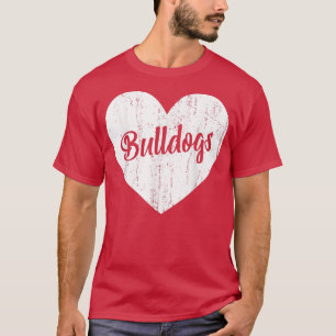 Bulldogs School Sports Fan Team Spirit Mascot Hear T-Shirt