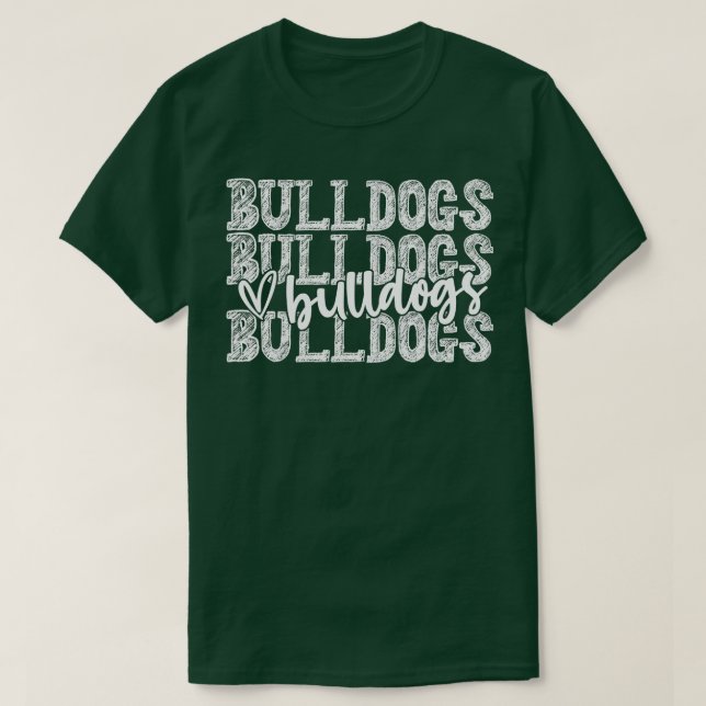 Bulldogs Spirit Wear Game Day School Mascot Sport  T-Shirt (Design Front)