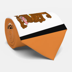 Bulldogs Sports Blue Orange White Necktie
