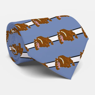 Bulldogs Sports Team Blue White Necktie
