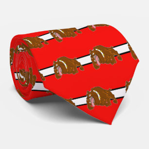 Bulldogs Sports Team Red White Necktie