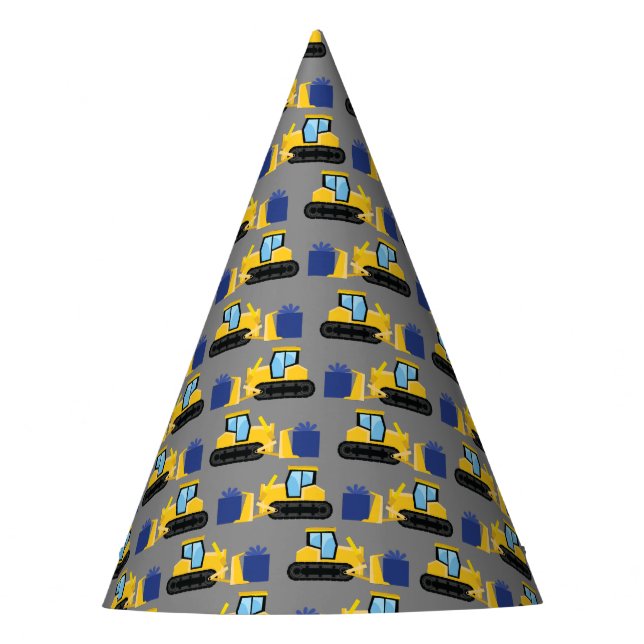 Bulldozer Birthday Party Construction Hat (Front)