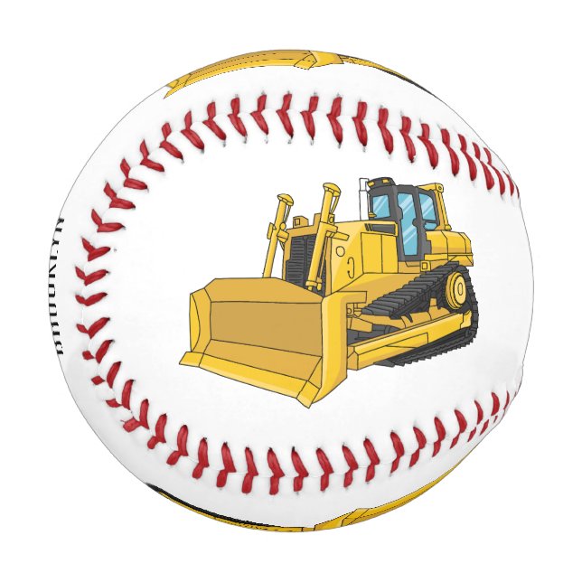 Bulldozer cartoon illustration baseball (Front Left)