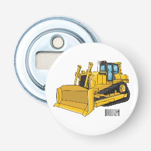 Bulldozer cartoon illustration bottle opener