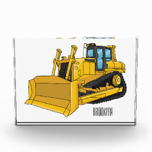 Bulldozer cartoon illustration photo block