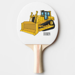 Bulldozer cartoon illustration ping pong paddle
